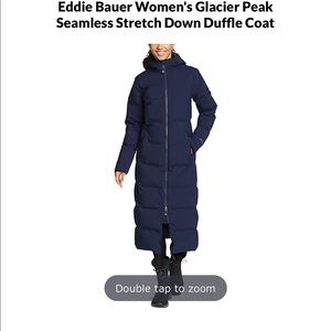 Eddie Bauer Glacier Long Down Parka - Navy/Blue - Sz S Womens EUC